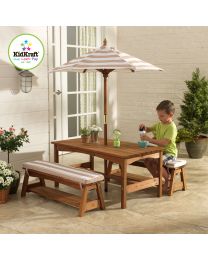 Kidkraft - Ensemble extérieur avec table et bancs pour enfants