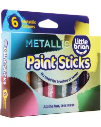 Little Brian - Bâtons de peinture Couleurs métalliques - 6pcs